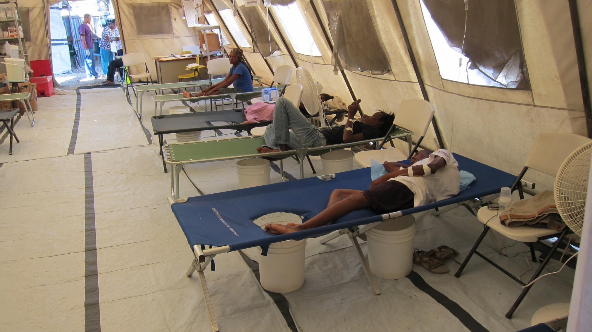 Scenes inside of a cholera treatment center in Haiti. Flickr Creative Commons image via CDC Global. 