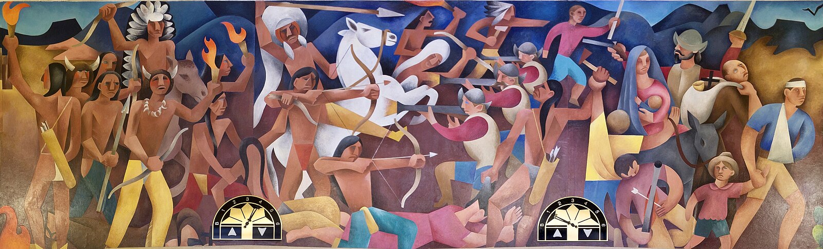 The U.S. Courthouse built in 1930 by architect James A. Wetmore. First floor WPA Mural.